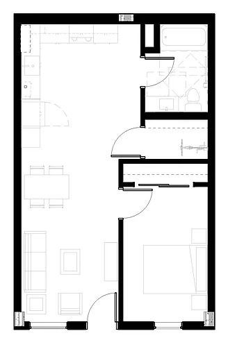 Floor plan One-Bedroom