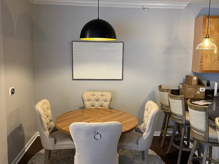 The dining room is shown furnished as a reference