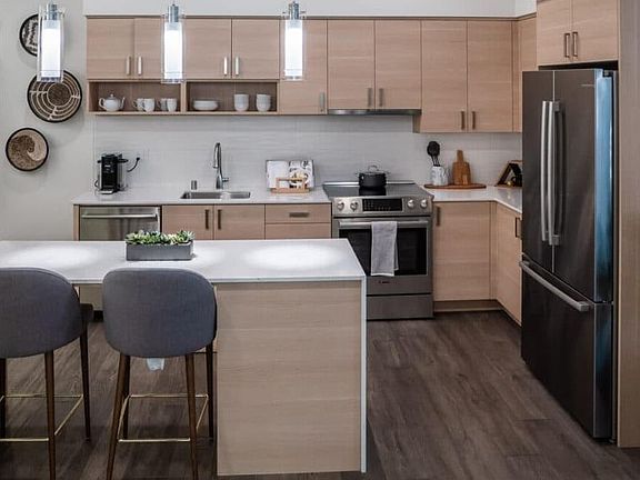 Quartz countertops and soft close cabinets