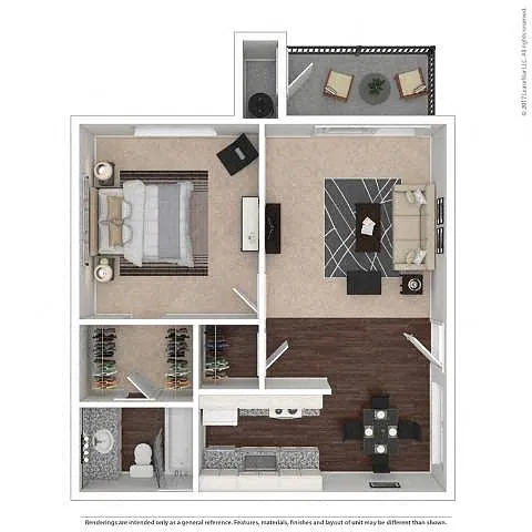 Floor plan One Bedroom One Bath Updated
