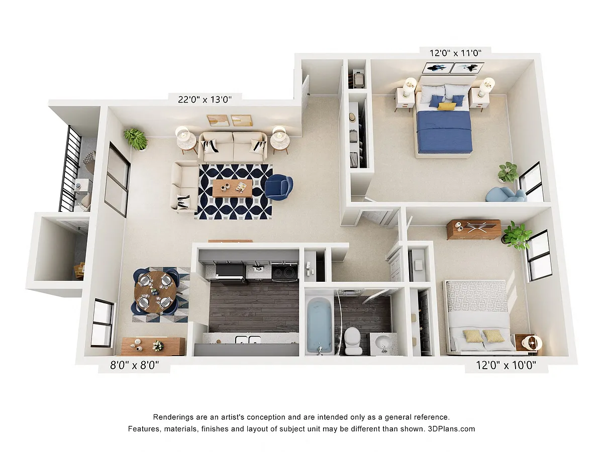 Floor plan The Forest: 2 Bedroom