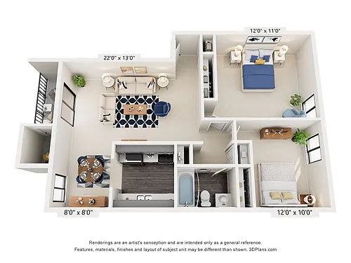 Floor plan The Forest: 2 Bedroom