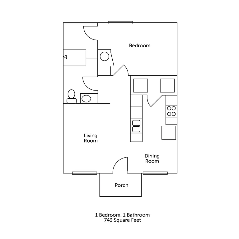 Floor plan 1 Bed x 1 Bath