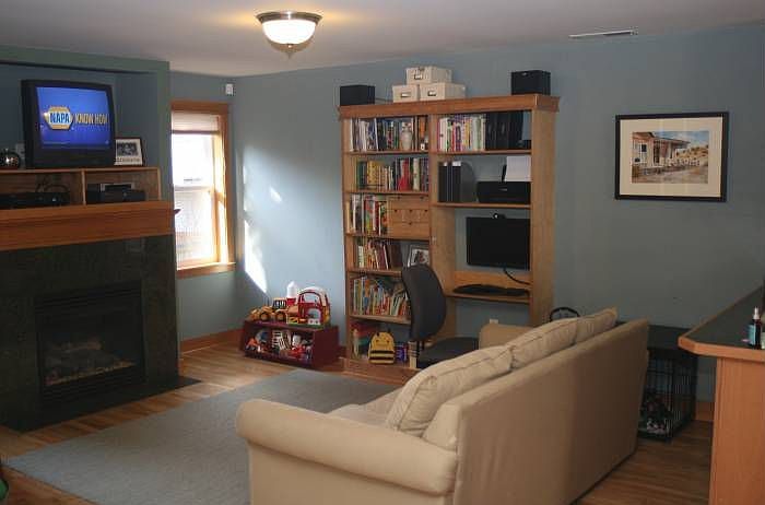 Living area with built-in