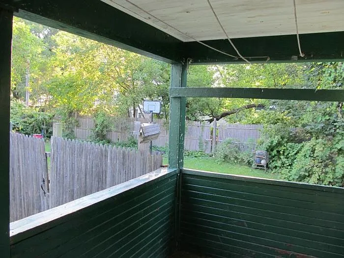 back porch looking to yd