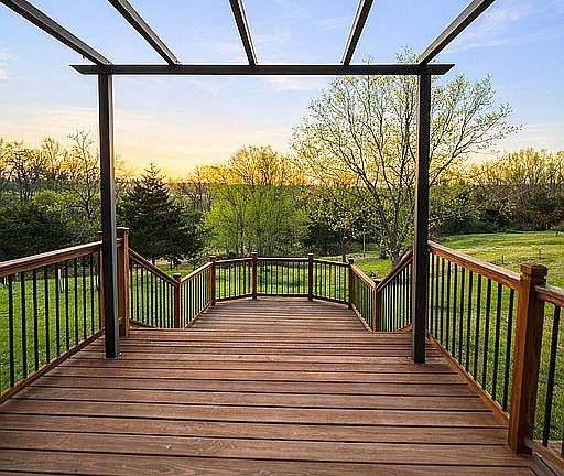 Deck overlooking pasture