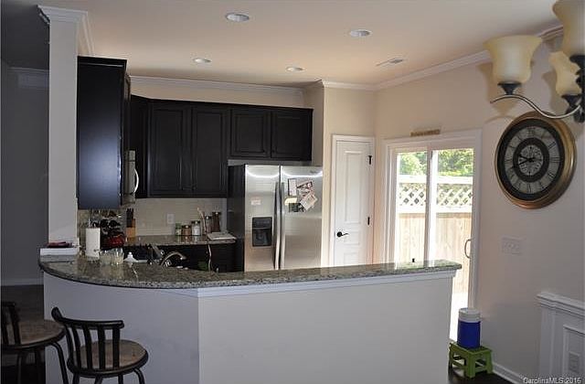 Kitchen features stainless steel