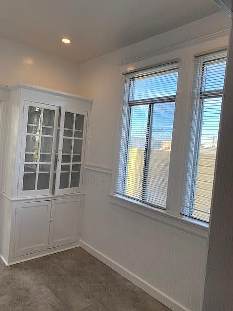 Recessed lighting throughout the kitchen