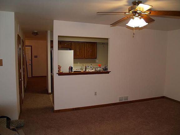 living room into kitchen