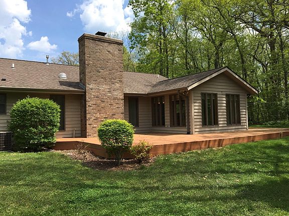 Back of house with deck