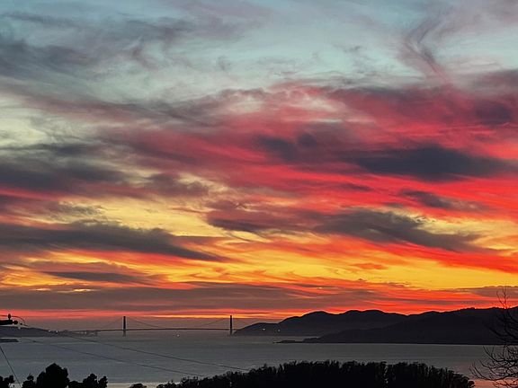 A spectacular sunset view from deck!