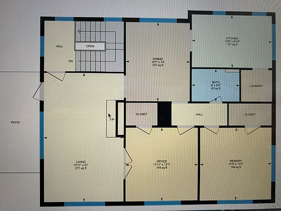 Floor plan for upstairs only