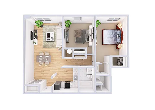 Floor plan 2 Bedroom, 1 Bathroom
