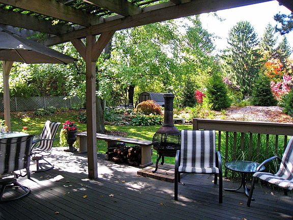 Deck overlooking pond