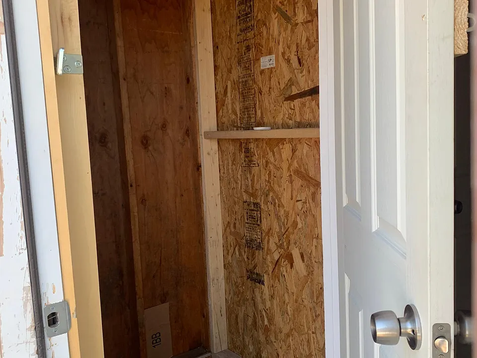 Separate storage closet.