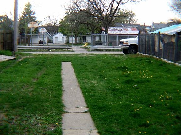 back yard across from park
