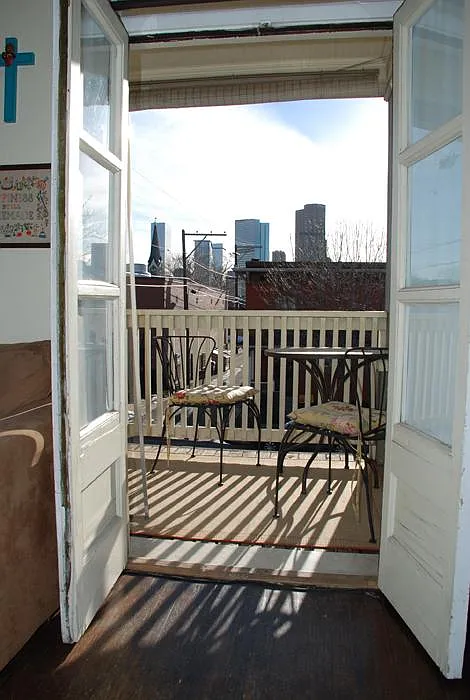 Looking onto balcony and downtown view