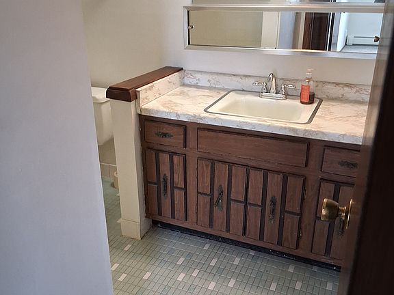Tiled bathroom.