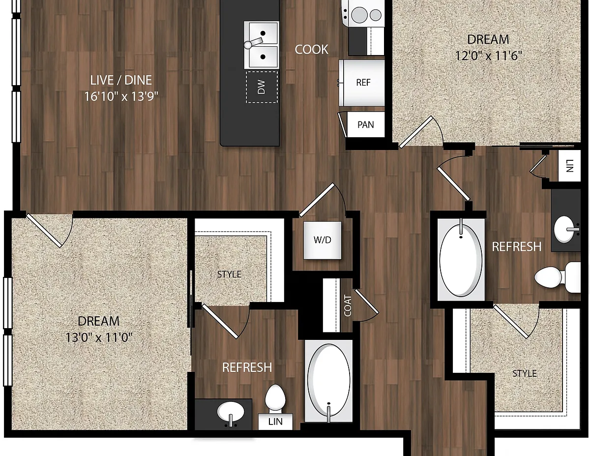 Floor plan Phase II 2x2 C