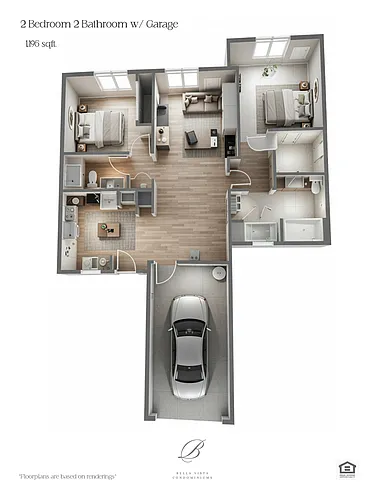 Floor plan 2 Bedroom 2 Bathroom