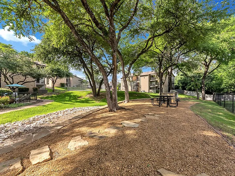Spacious community lawn and outdoor recreation space