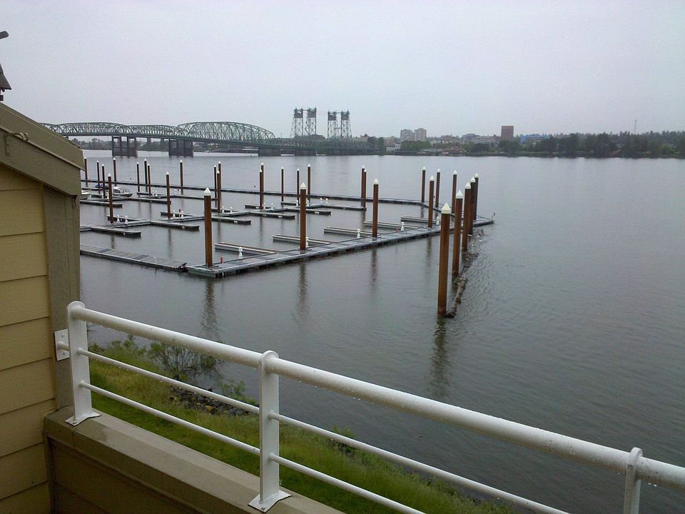 on the deck looking at downtown Vancouver, WA