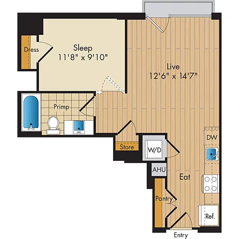 Floor plan Studio-S3a