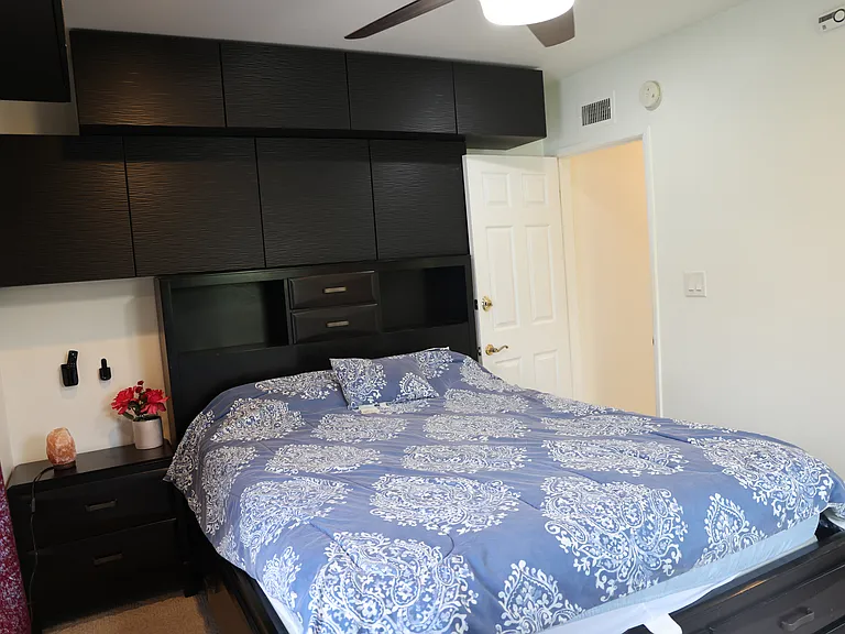 Custom cabinet above the bedroom