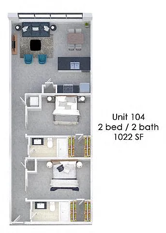 Floor plan Fording Flats 104