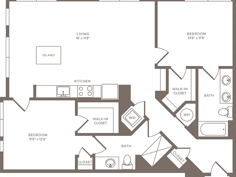 B4 -2x2 floor plan Linea Midtown