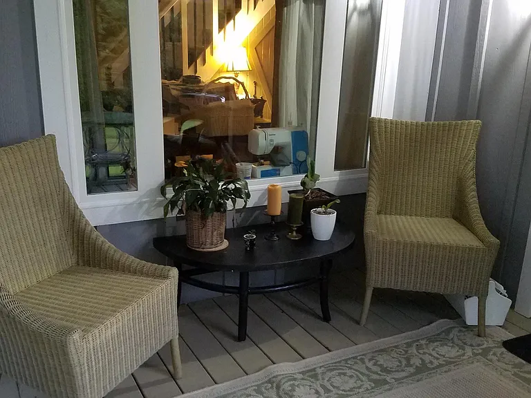 Sitting area on screen porch