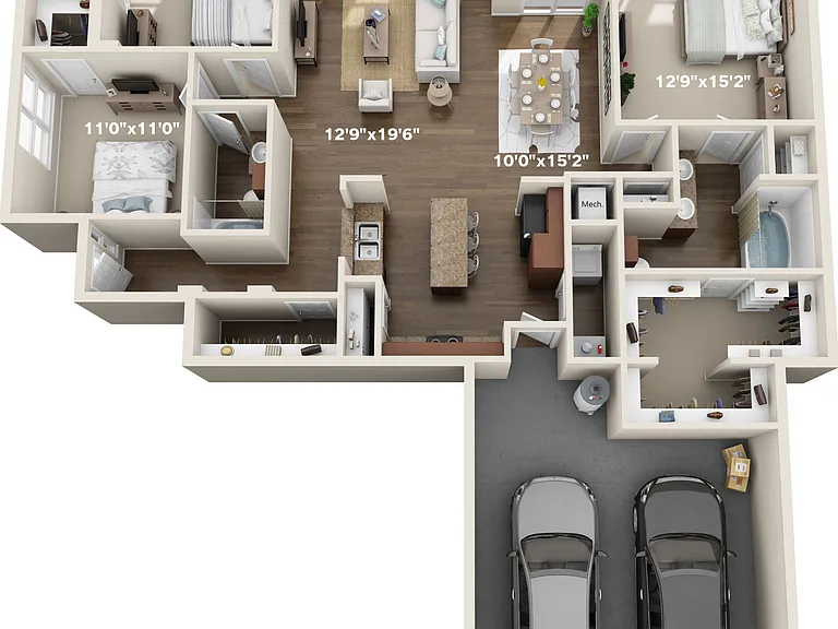 3 Bedroom | 2 Bath | 1586 SF | Attached Garage 3 Bedroom | 2 Bath | 1586 SF | Attached Garage