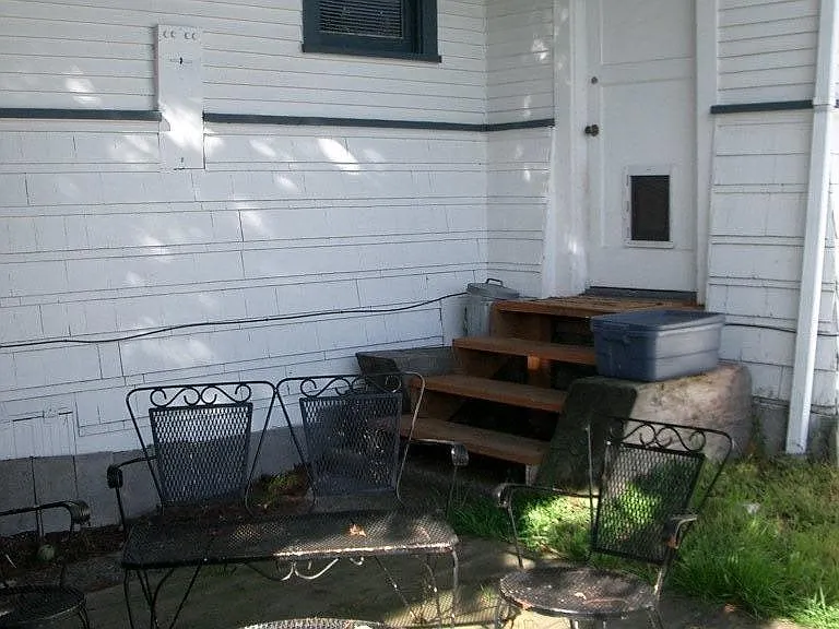 Back steps with patio