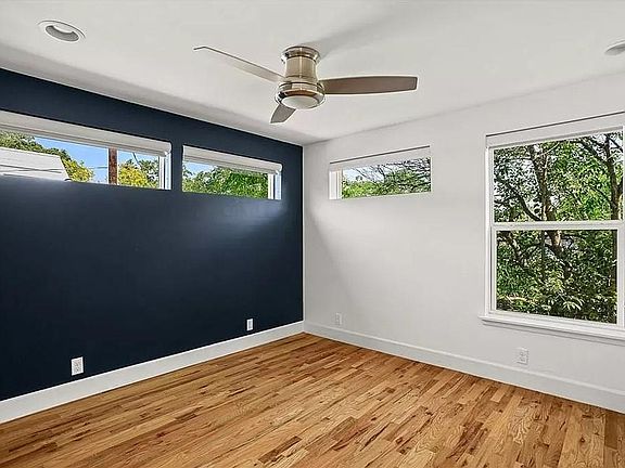 Back wall of bedroom.
