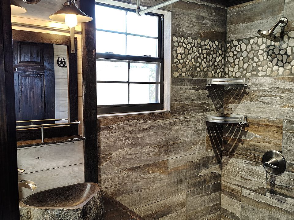 bathroom shower and sink