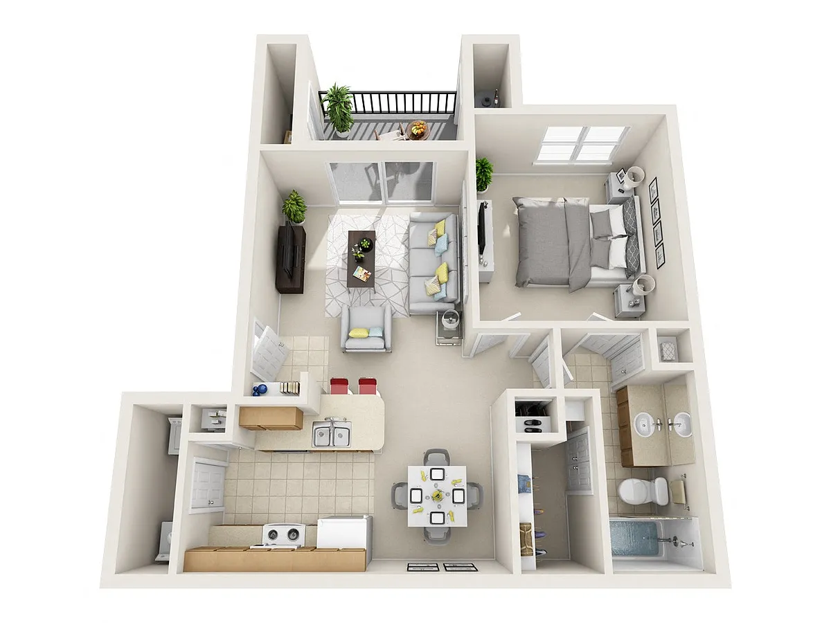 Floor plan Alpine 1 Bedroom 1 Bathroom
