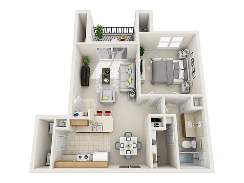 Floor plan Alpine 1 Bedroom 1 Bathroom