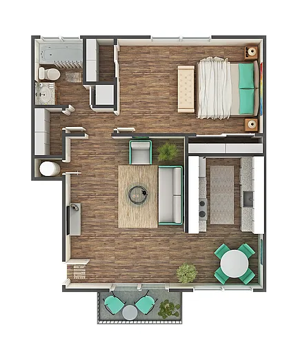 Floor plan Azure 1x1