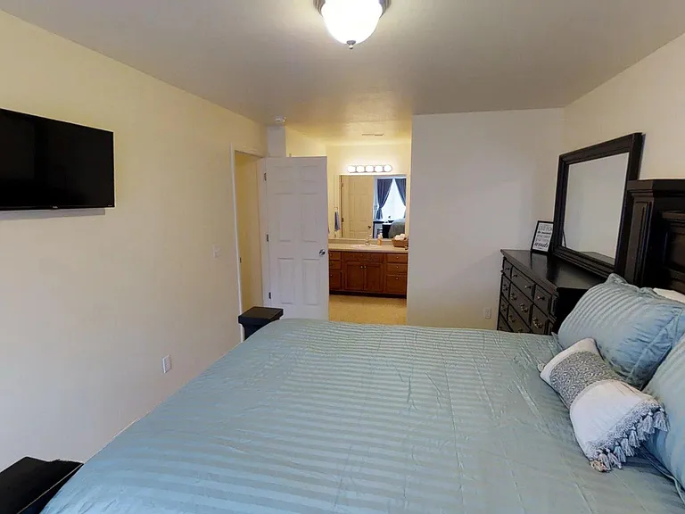 Large dresser and flat screen T.V.