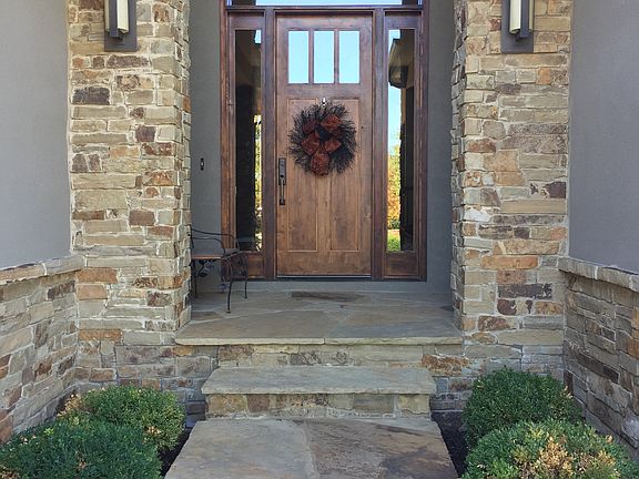 Wood door and porch ceiling