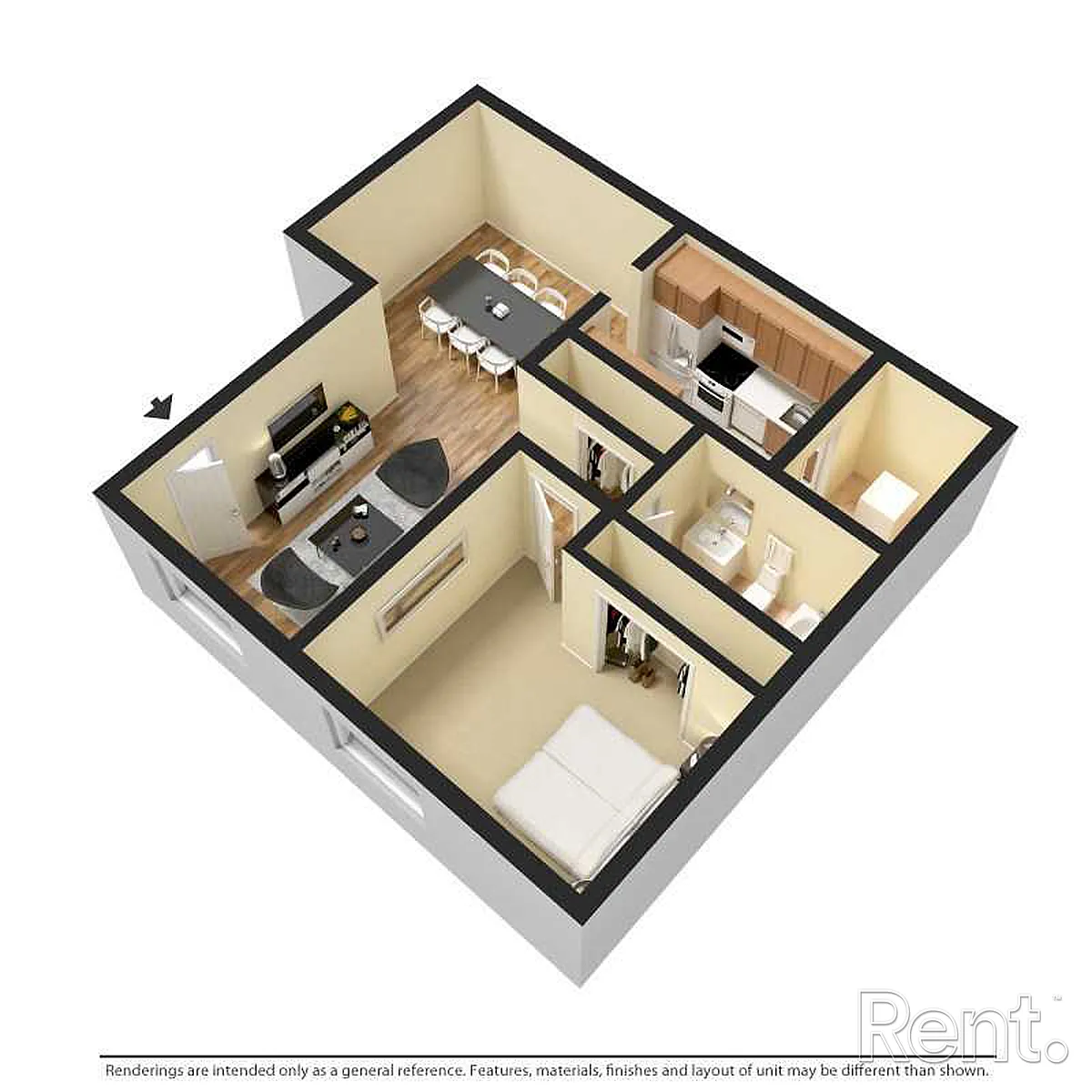 Floor plan 1 BEDROOM