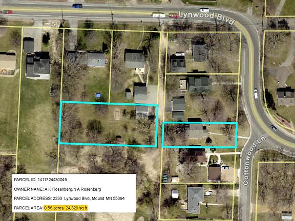 Aerial of home & lot - 0.60 acre Lot