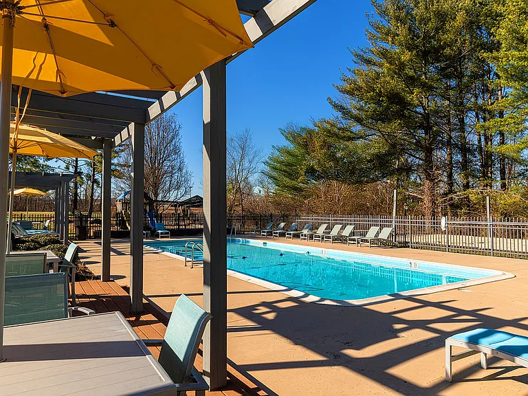 Swimming pool and gazebo lounge area