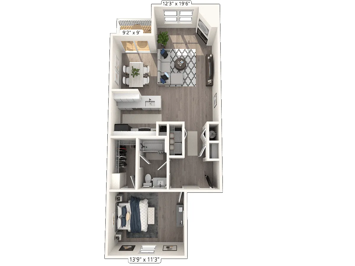 Floor plan The Vintner 1 BR 1 BA