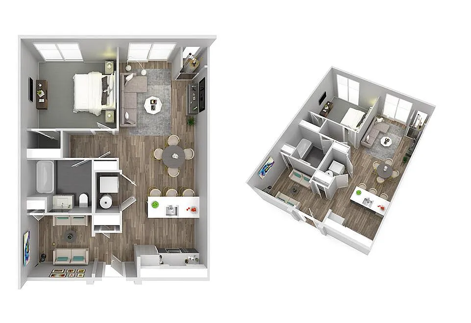 Floor plan One Bedroom with Den