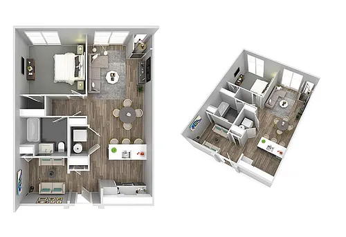 Floor plan One Bedroom with Den