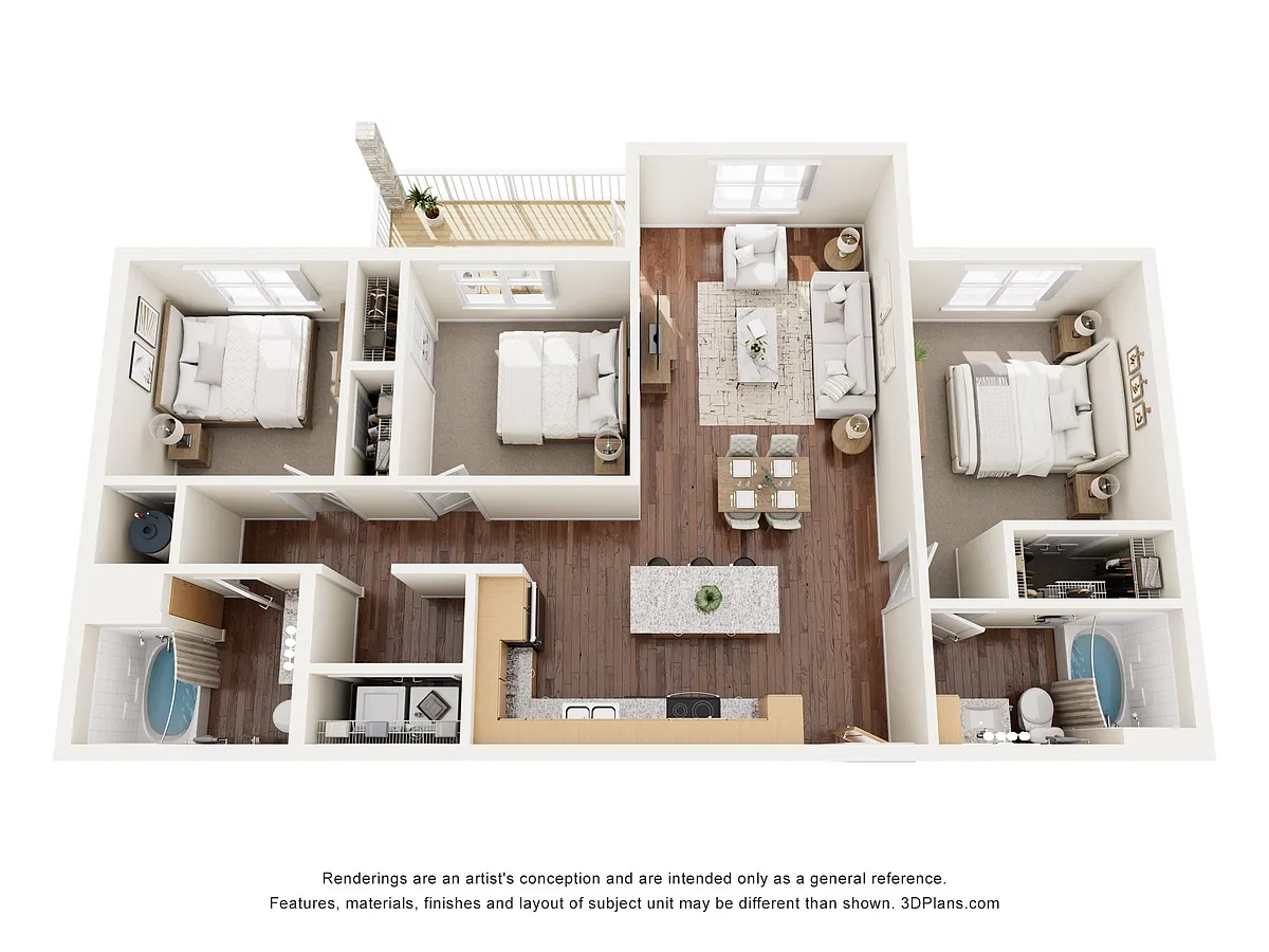 Floor plan 3AV (Audio/Visual Accessible)