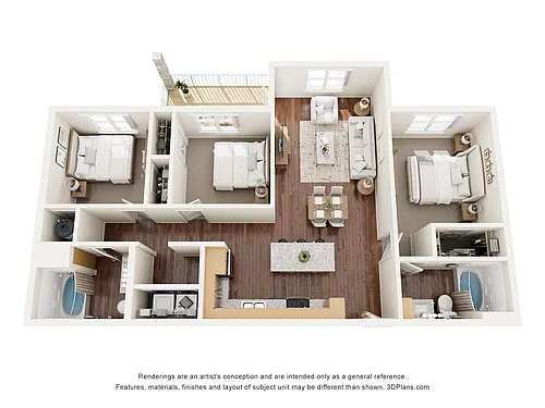 Floor plan 3AV (Audio/Visual Accessible)