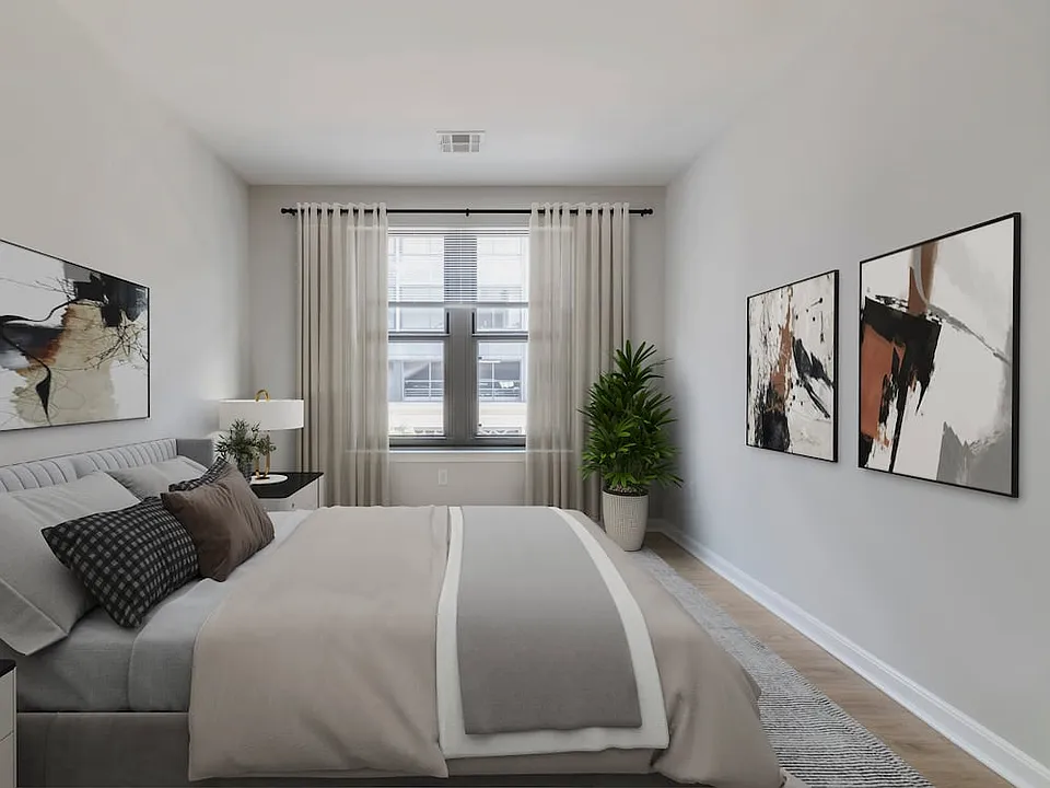 Renovated Package II bedroom with hard surface flooring