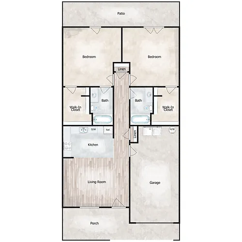 Floor plan 2 Bed 2 Bath
